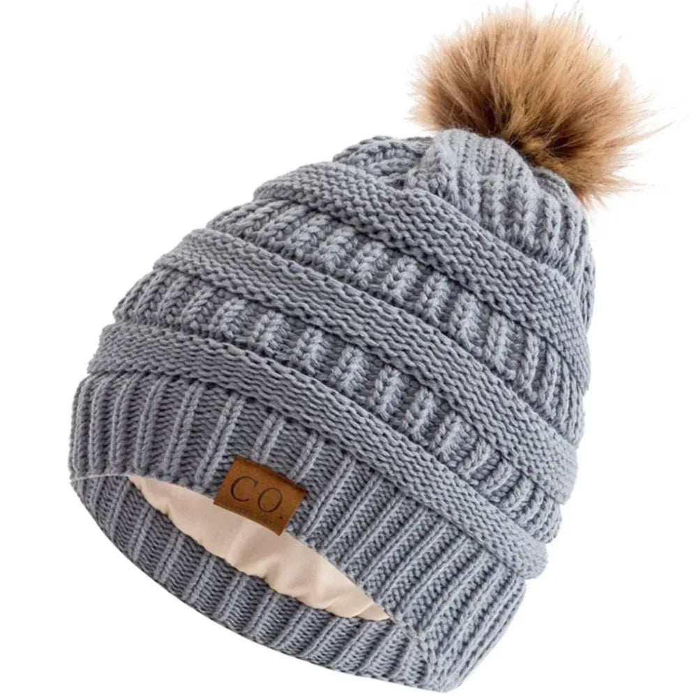 Anti-Frizz Beanie Hat with Satin Lining