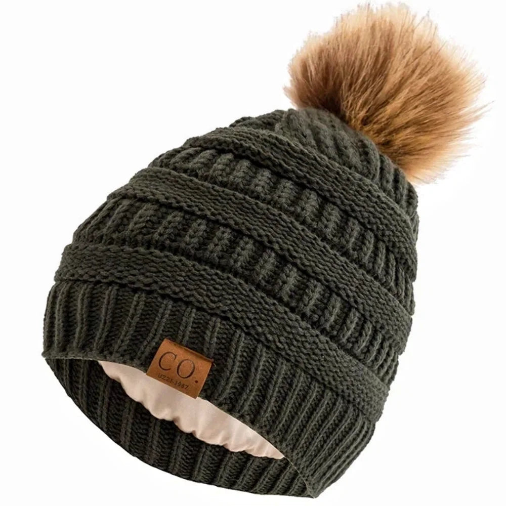 Anti-Frizz Beanie Hat with Satin Lining