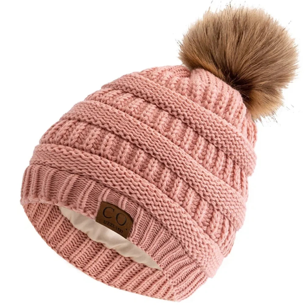 Anti-Frizz Beanie Hat with Satin Lining